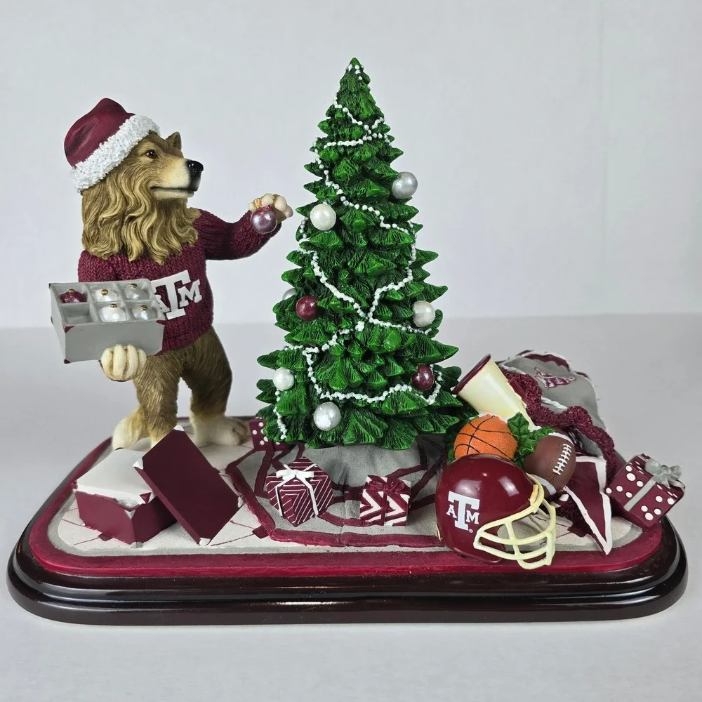 Vintage 2003 Slavic Treasures Texas A&M Aggies Tree Trimmer Figurine Mascot